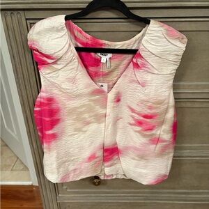 DKNY Women's Blouse in Pink and Cream